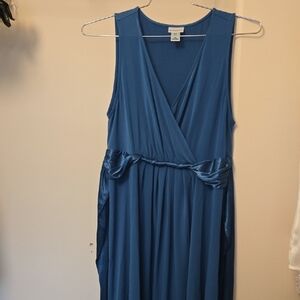 Motherhood Maternity Elegant Blue Midi Dress